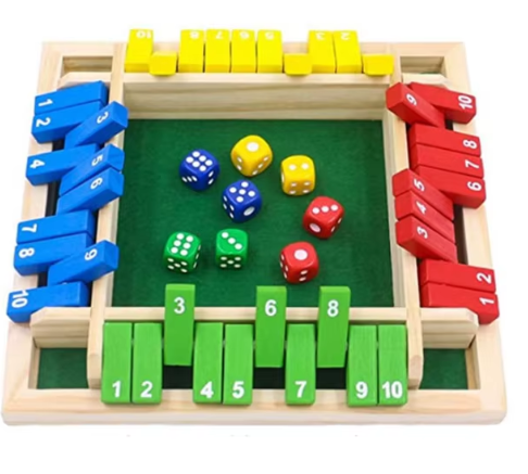 Kids Montessori Four-Sided Flip Card Game Intellectual Educational Toys Board Box Dice Toys Family Math Arithmetic Puzzles Toys