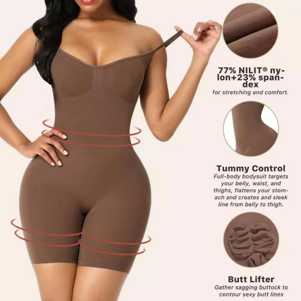 One-piece Shapewear Belly Lift Buttocks Flat Pants Open Crotch Post-partum Slimming Clothes Breast Support Sling Corset