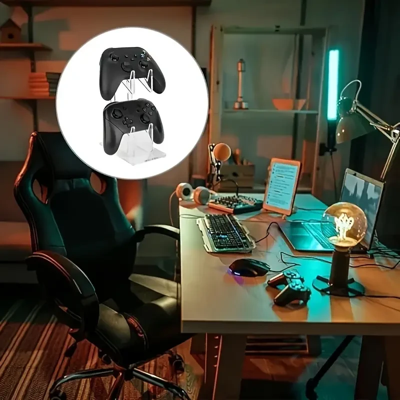 Acrylic Gaming Controller Display Stand - Compatible with PS4/PS5, Xbox One, Switch | Desktop Gamepad Holder & Accessory