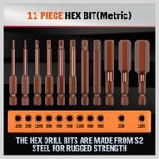 HORUSDY 23pcs Magnetic Hex Key Allen Drill Bit Set S2