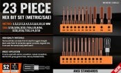 HORUSDY 23pcs Magnetic Hex Key Allen Drill Bit Set S2