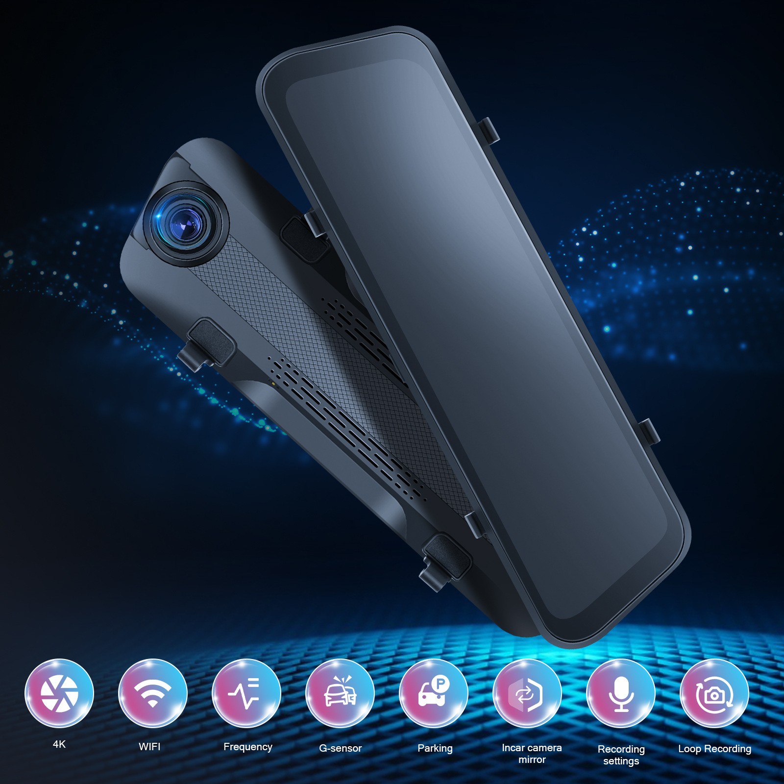 Streaming Media Touch HD Built-in Front Cameravideo 4K Resolutionrearview Mirror