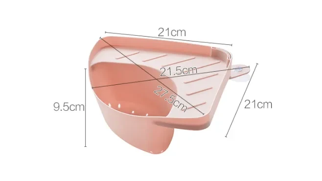 Kitchen Sink Triangle Drain Basket Suction Cup Type Vegetable Sink