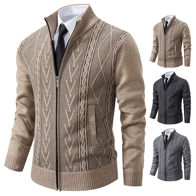 Mens Cashmere Padded Knitted Sweater Coat Mens Cashmere Padded Knitted Sweater Coat