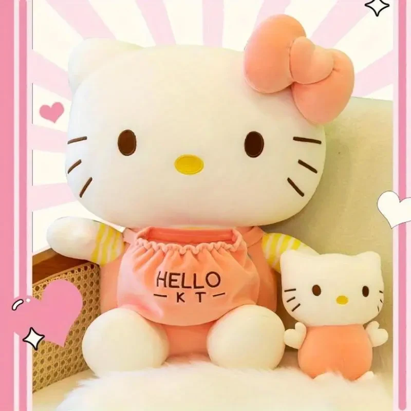 Sanrio Hello Kitty & My Melody Plush Toy Set - Cuddly Mother and Daughter Cat Stuffed Toys, Perfect Gift for Youngsters