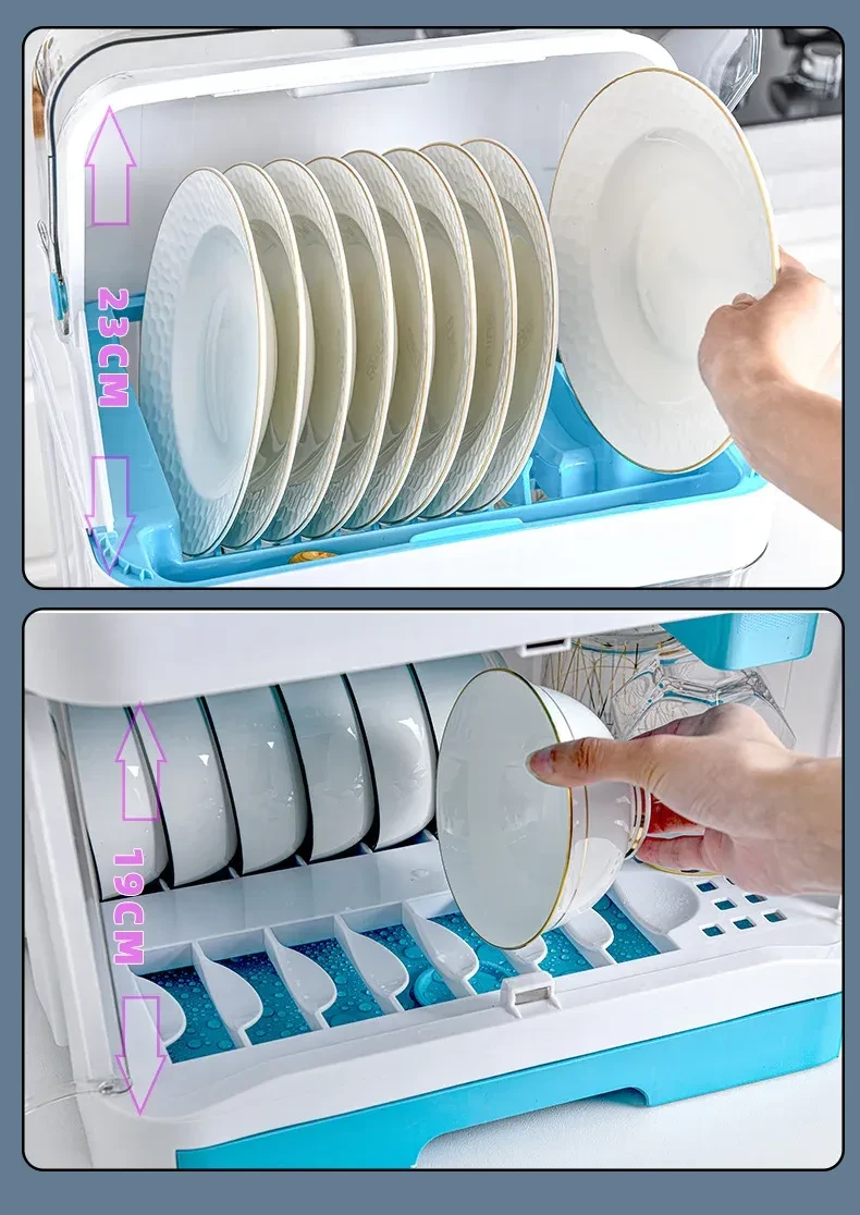 Double Layer Ultraviolet Disinfection Cupboard Kitchen Table Top Tableware