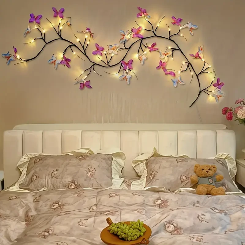 1pc Butterfly Branch LED Wall Light, 129.84cm 30 LEDs USB Powered