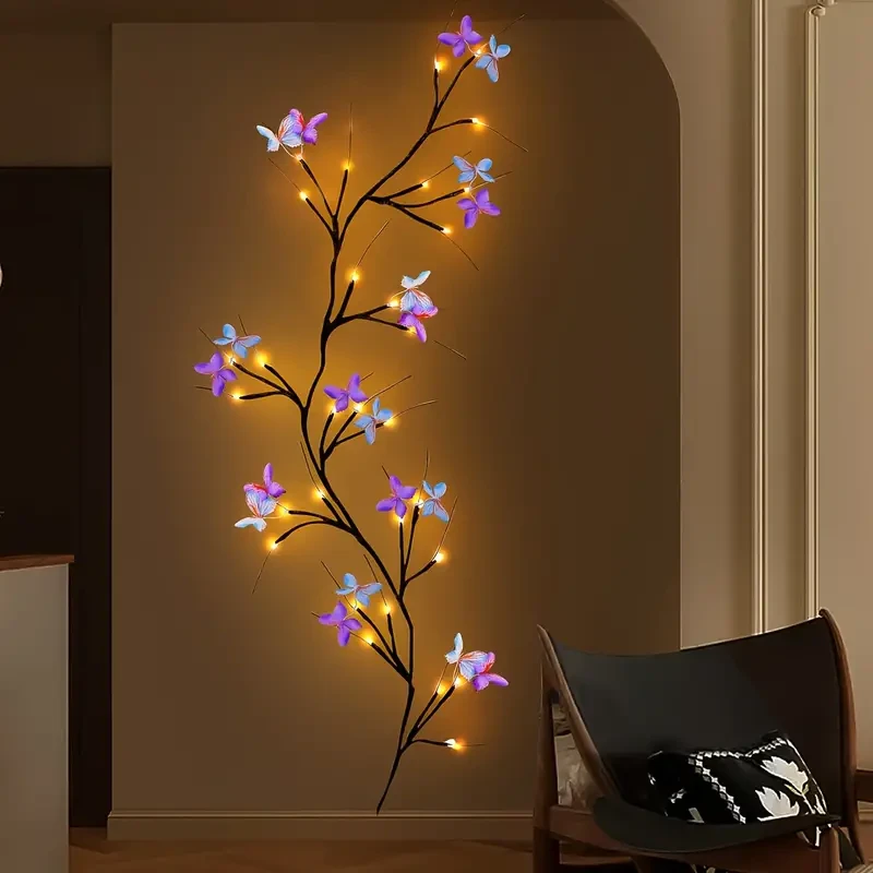 1pc Butterfly Branch LED Wall Light, 129.84cm 30 LEDs USB Powered