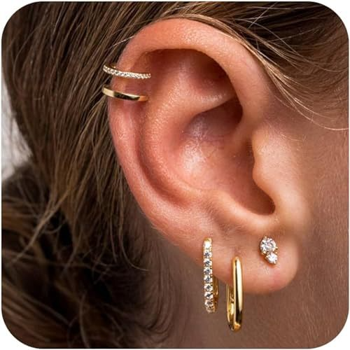 Personality Small Annulet Exquisite Multi Piercing Earrings Suit