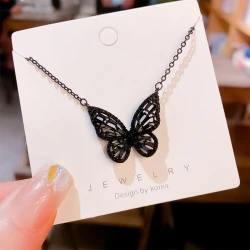 Dark Wind Black Zircon Pendant Necklace
