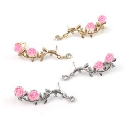 Individual Style Women's Stud Earrings Rose Branch