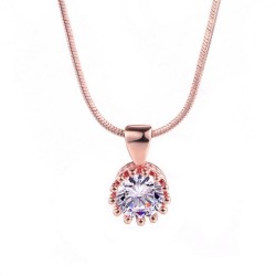 Rose gold and platinum plating pendant necklace