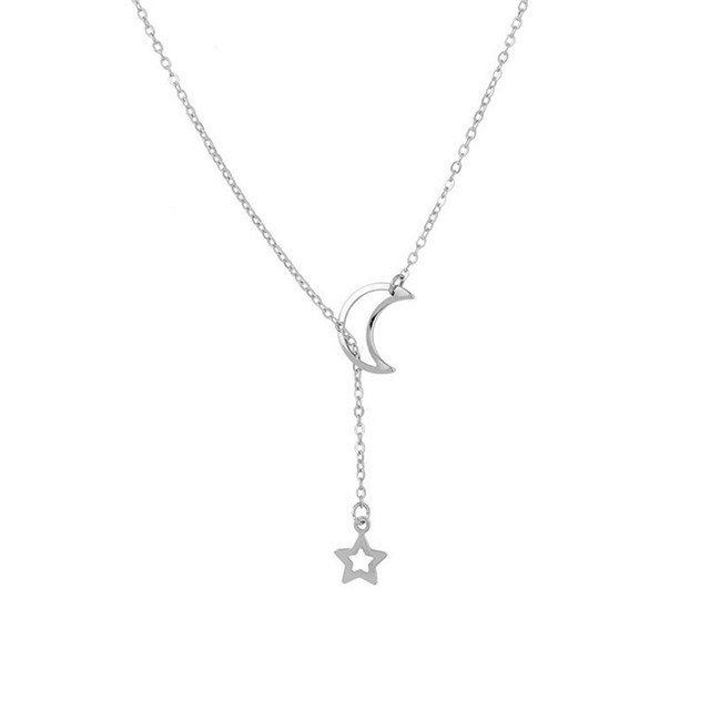 Moon Star Pendant Choker Necklace
