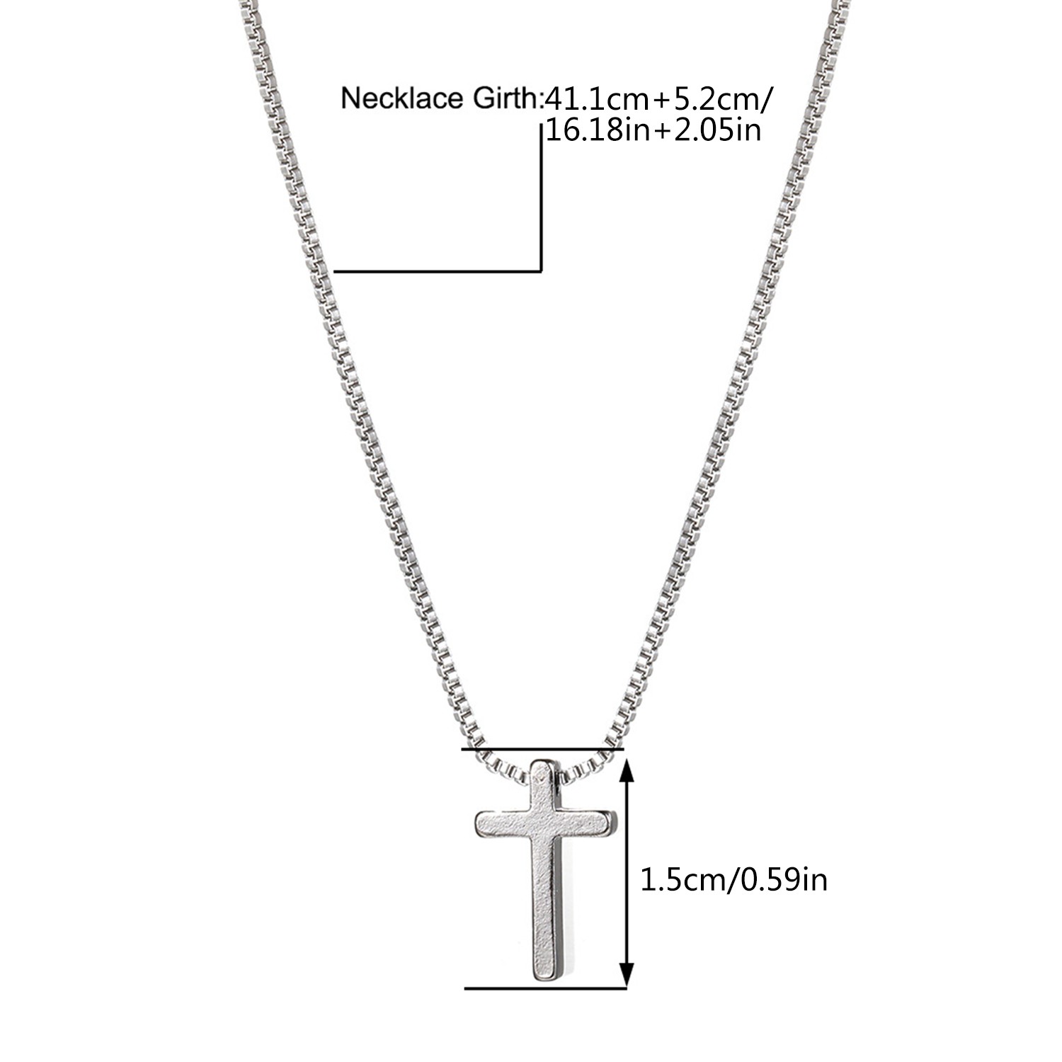 Fashion Silver Color Cross Pendant Necklace