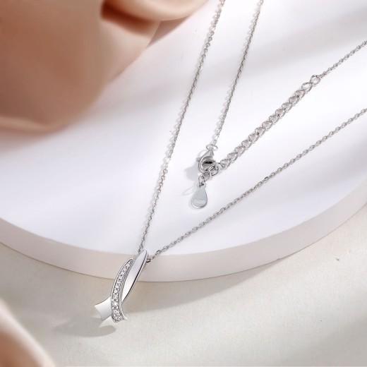 Bow Sterling Silver Necklace Simple Style European And American Style