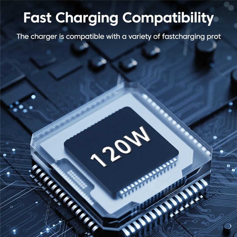 Original 120W Ultra Fast Charger with 6A Type-C USB Turbo Charging Cable