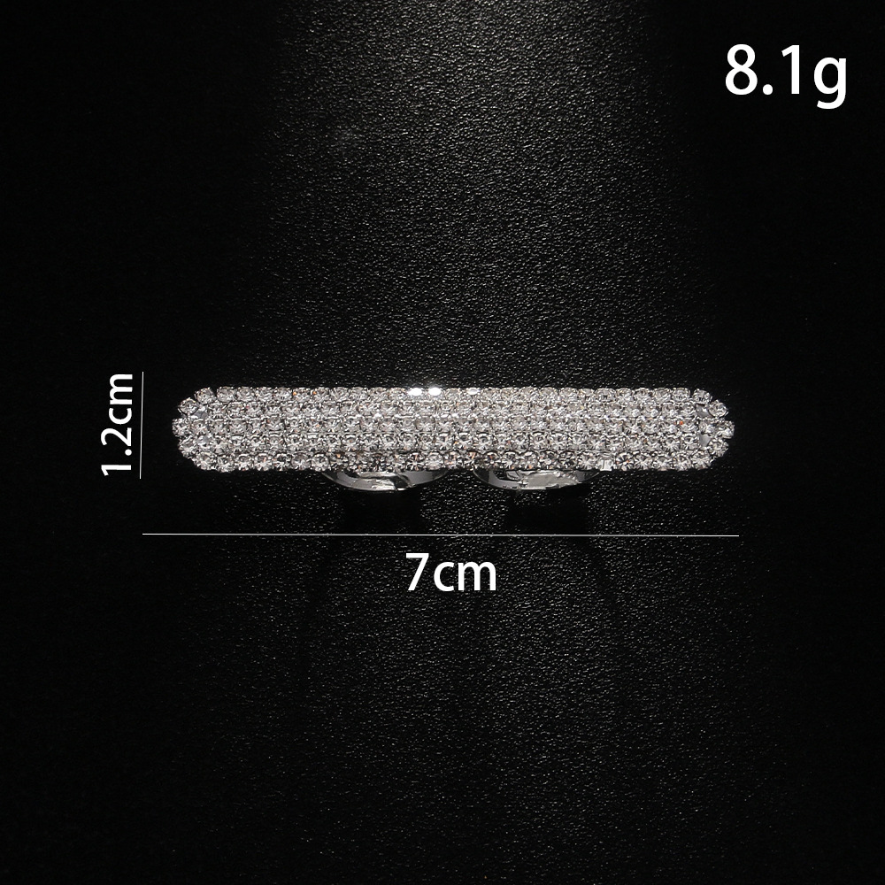 Geometric Ring Women's Rhinestone Simple Double Ring