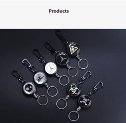 Outdoor Anti-theft Wire Rope High Rebound Retractable Key Ring
