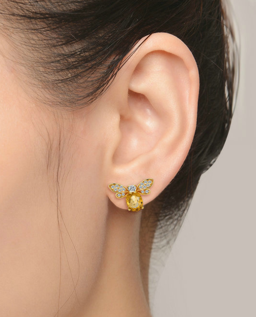 Natural citrine earrings
