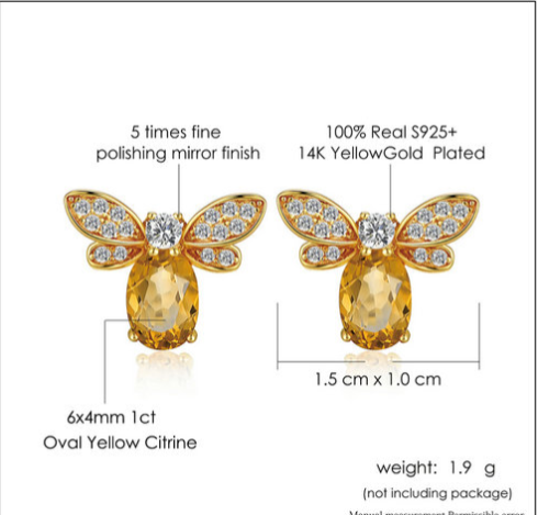 Natural citrine earrings