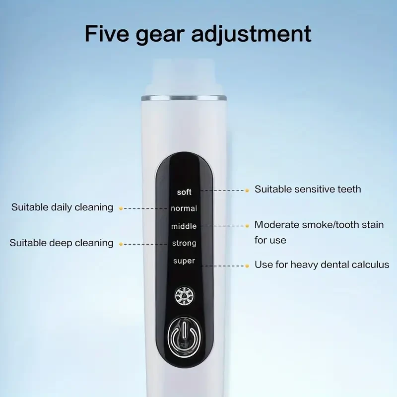 4 Replaceable Heads Rechargeable Teeth Scaler with LED Light, Type-C Charging, Oral Hygiene Cleaner Kit Christmas Gift