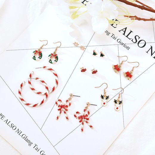 Christmas Tree Christmas Gift Earrings Set