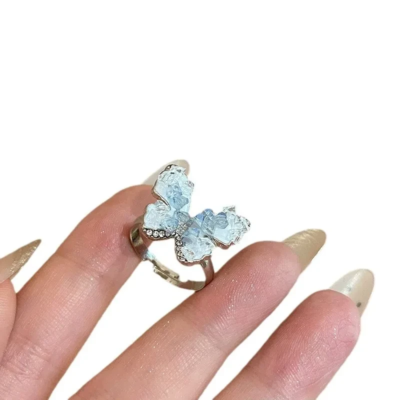 Gradient Blue Butterfly Ring