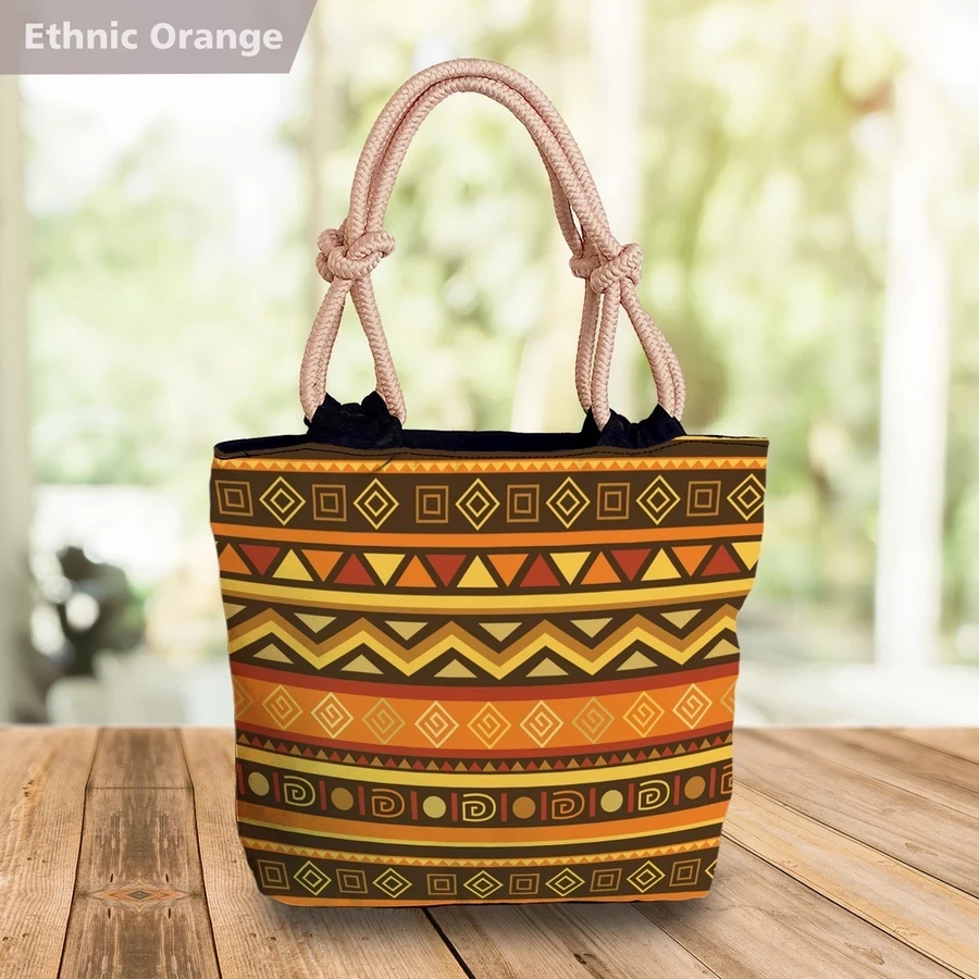 Totebag Batik Printing Ethnic Motif Tribal Tropical Floral Flower Orange flower
