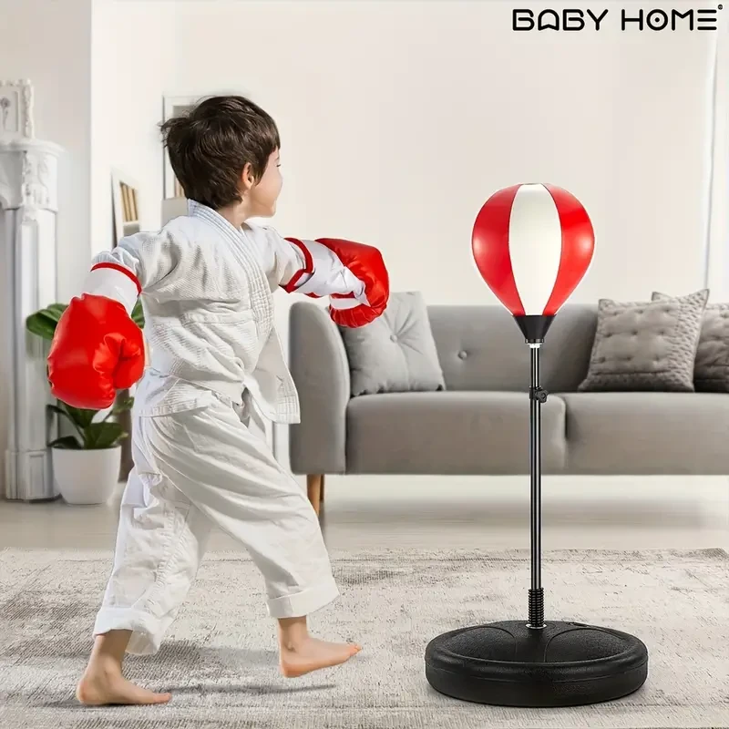 BABYHOME TEMI Punching Bag For Kids Incl Boxing Gloves|Boxing Bag Set For Kids Age 3 4 5 6 7 8 9 10 Years Old Boys|Adjustable Kids Punching Bag With Stand|Christmas & Birthday Gift For Boys & Girls