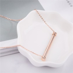 Diamond Word Necklace Fashion Simple Titanium Steel Rose Gold Plated