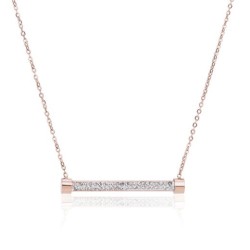 Diamond Word Necklace Fashion Simple Titanium Steel Rose Gold Plated
