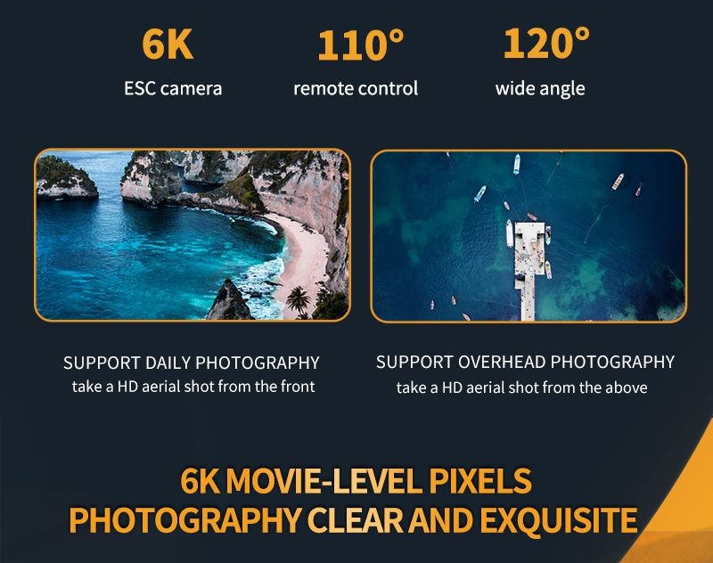 Drone, GD93 Pro 6K Professional Dual Camera, GPS, 5G WIFI, Foldable Drone