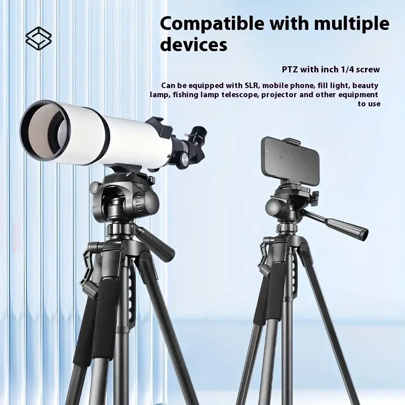 1pc Portable Tripod Stand for Digital Cameras & Mobile Phones, 169.93cm Extendable Titanium and Iron Construction