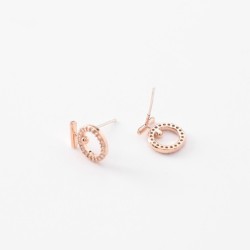 Rose Gold Ring Earrings Female Temperament Goddess Fan Korea Delicate Small Earrings