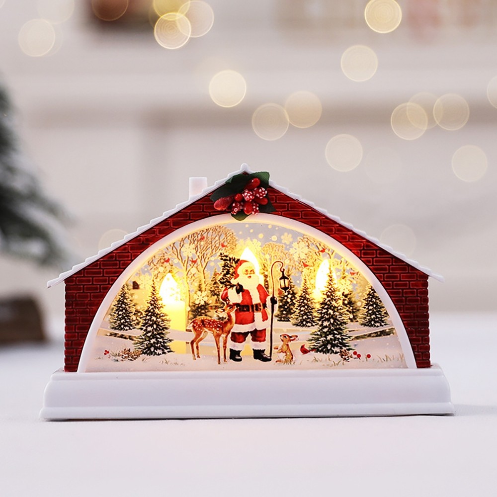 Christmas Display Christmas Village Warm White Lights Gift Christmas Home Decoration Ornaments
