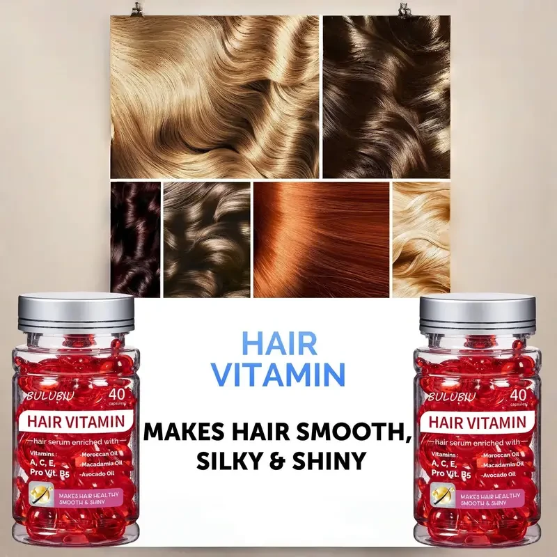 2-Pack Intensive Nourishment Leave-In Hair Conditioner Capsules - Deeply Moisturizing Keratin Serum for Curly & Dry Hair, Locks in Hydration, Reduces Frizz, Enriched with Vitamins A, C, E & B5, Avocado, Jojoba, and Argan Oil for Silky Smooth Hair