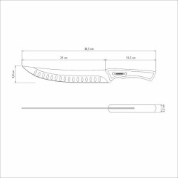 Churrasco Black Collection Butcher Knife, 10", 24cm - Tramontina