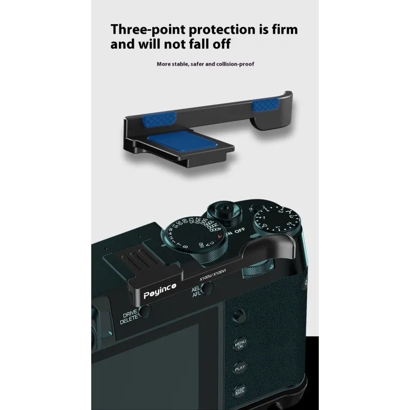 Universal Metal Hot Shoe Thumb Handle for Camera X100V, X100VI, X100F, XE3, XE4