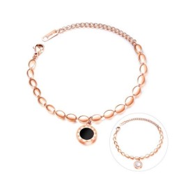 Rose gold black and white two-sided ladies bracelet