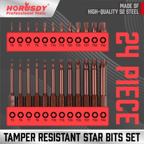 Torx Bit Tamper Resistant Star 24pc Set