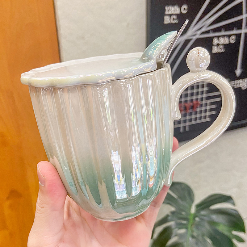 Gradient Color Pearl Ceramic Milk Mug