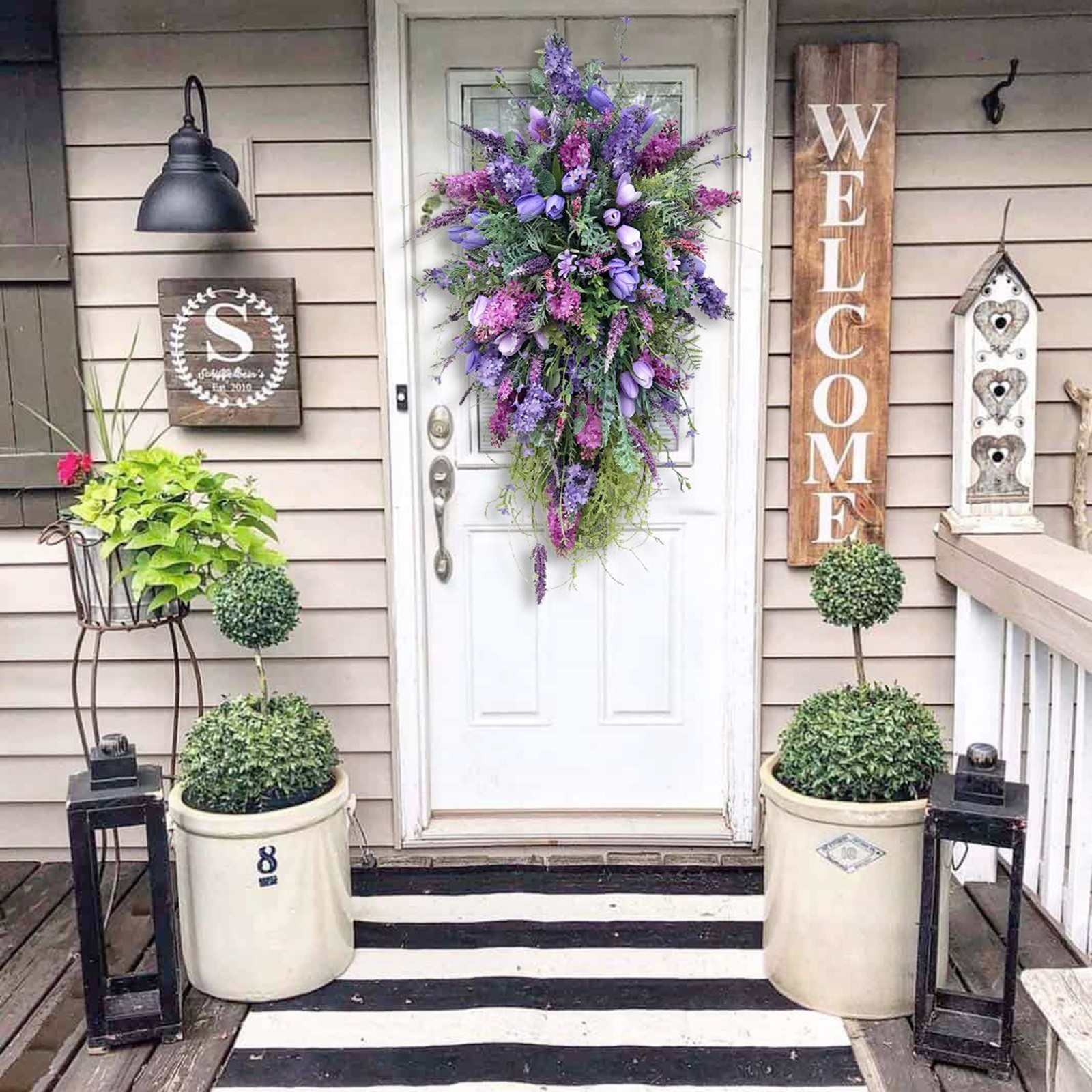 Artificial Hyacinth Garland - Exquisite Spring Summer Purple Wreath for Wedding and Party Decor