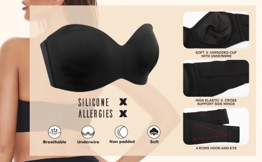 Underwear Seamless Invisible Bra Removable Push Up Thin With Steel Ring