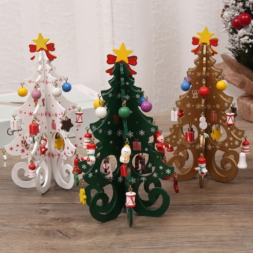Christmas green tree scene decoration