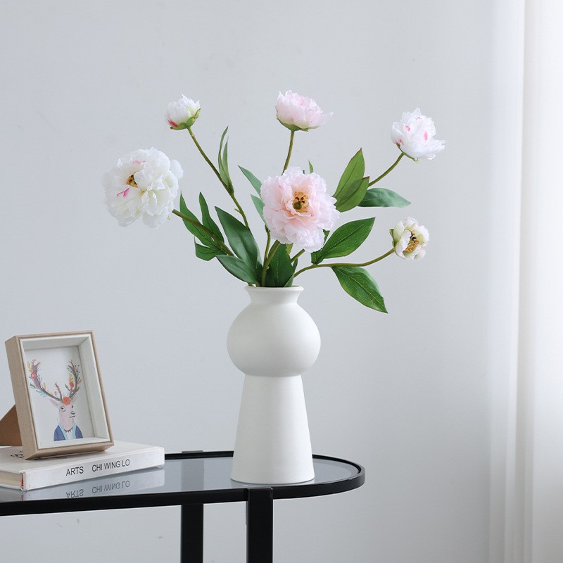 High-Quality Silk Peony Simulation Flowers - Artificial Bouquets for Indoor Living Room and Table Decoration