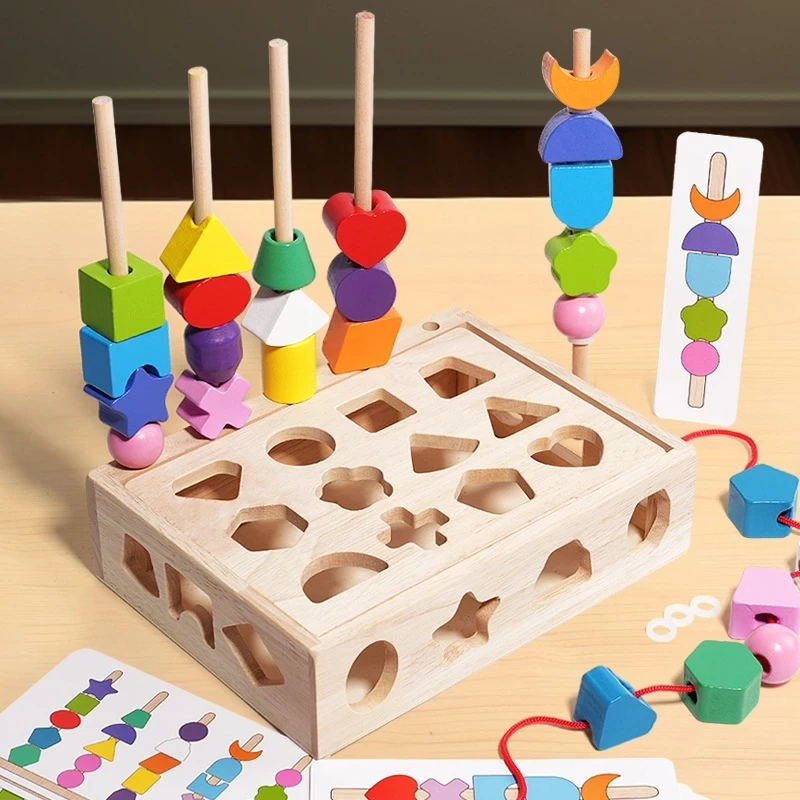 Puzzle Shape Matching Children's Educational Play Set Chunky Wooden Puzzle Toy