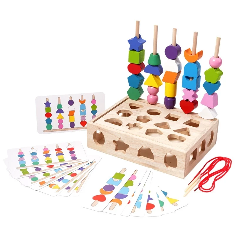 Puzzle Shape Matching Children's Educational Play Set Chunky Wooden Puzzle Toy