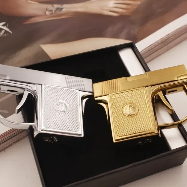 Newest Metal Portable Mini Gun Type Lighter Direct Windproof Gift Collection