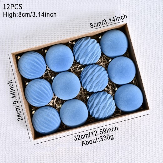 Flocking Christmas Ball Christmas Tree Pendant Wine Red Dark Green Christmas Flocking Ball Decorations