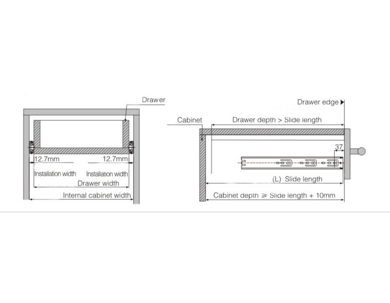 300mm Drawer Runner Soft Close